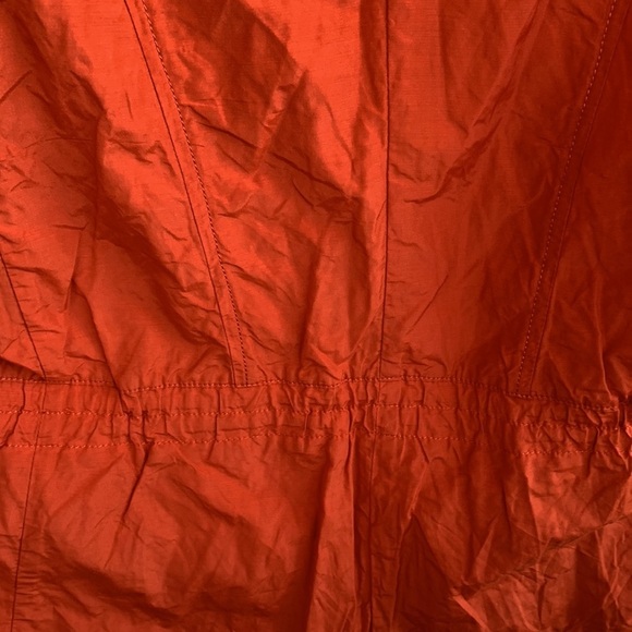 Cole Haan Nylon Orange Front Zip Drawstring Raincoat Jacket sz M - Picture 11 of 11